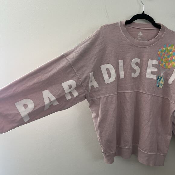 Disney Women’s Up Paradise Falls Spirit Jersey Long Sleeve Shirt Size S Pink - Picture 2 of 12